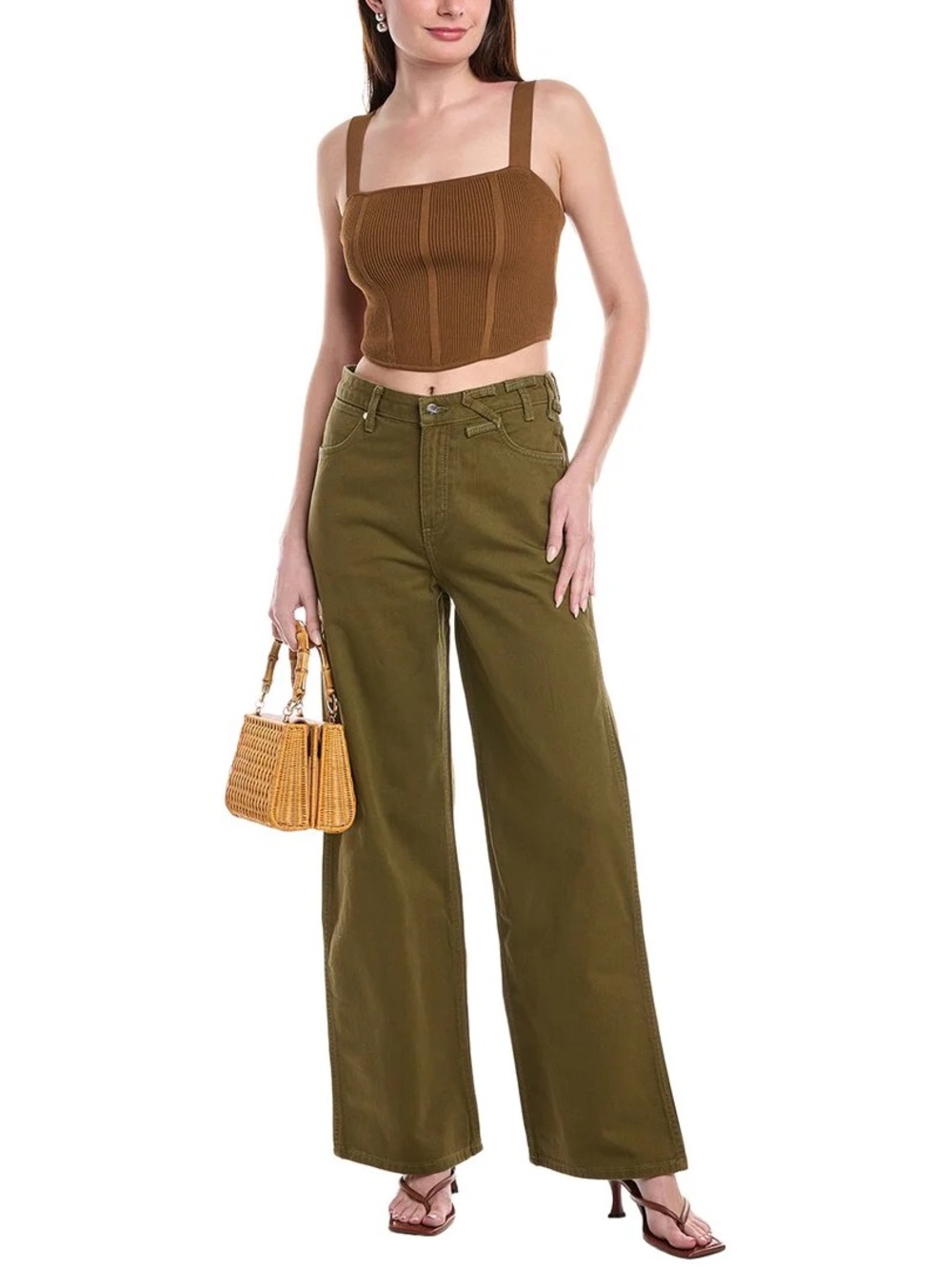 StaudX Wrangler The Loose Sergeant Green Wide Leg Jean